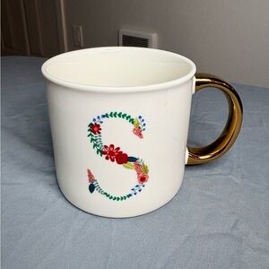 Opalhouse Monogram S Mug with Gold Handle